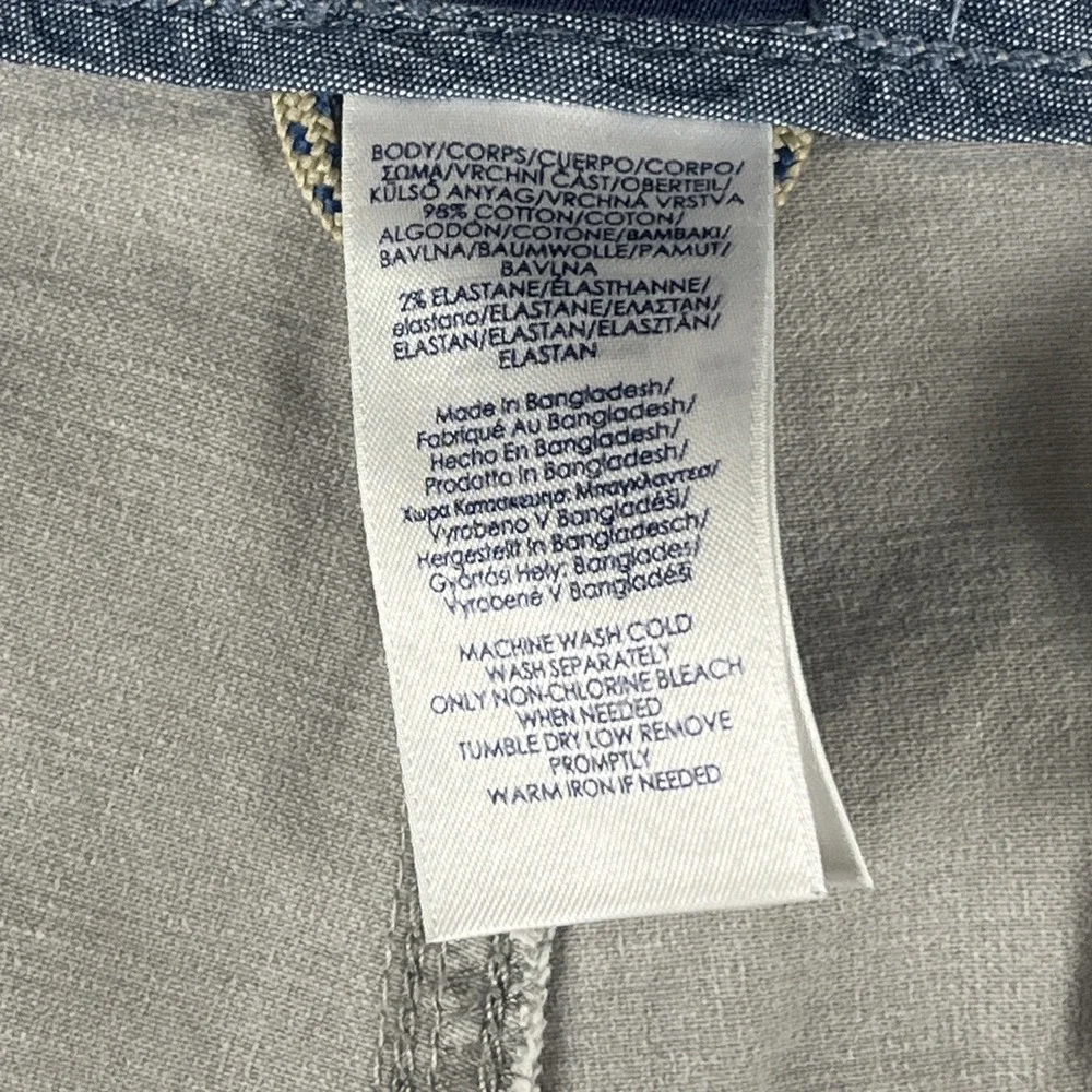 Chaps Cargo Shorts Men's 36 Gray Stretch Cotton Casual Outdoor Pocket